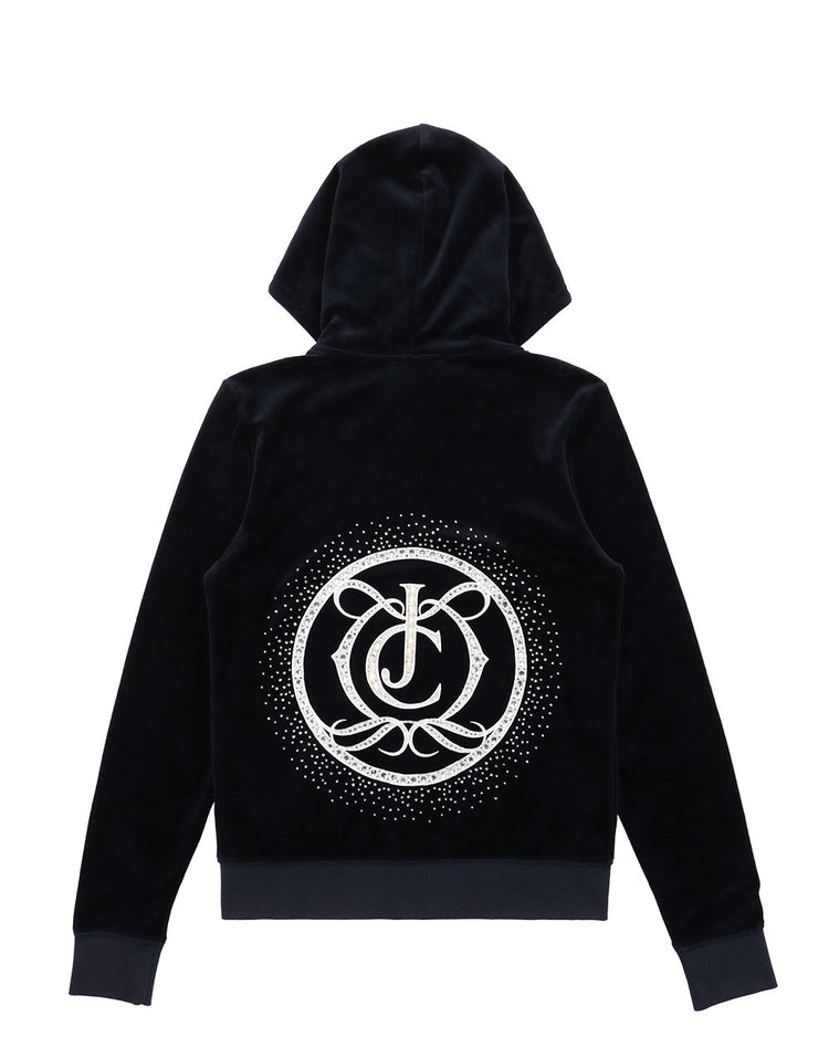 Printed Suede Hooded Jacket