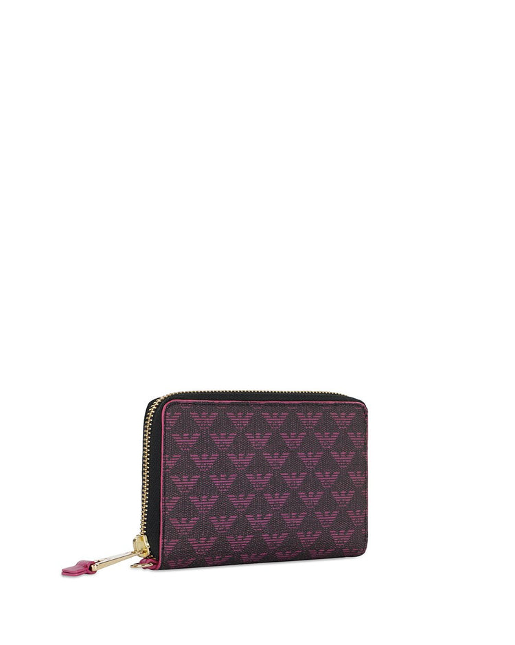 Logo Embossed Short Zipper Wallet