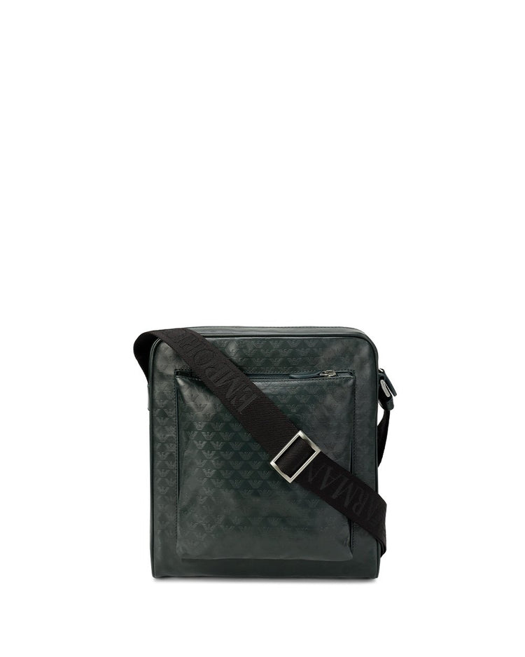 Logo Embossed Leather Shoulder Bag