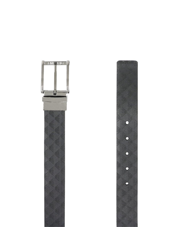 EA LOGO Print Leather Pin Buckle Belt