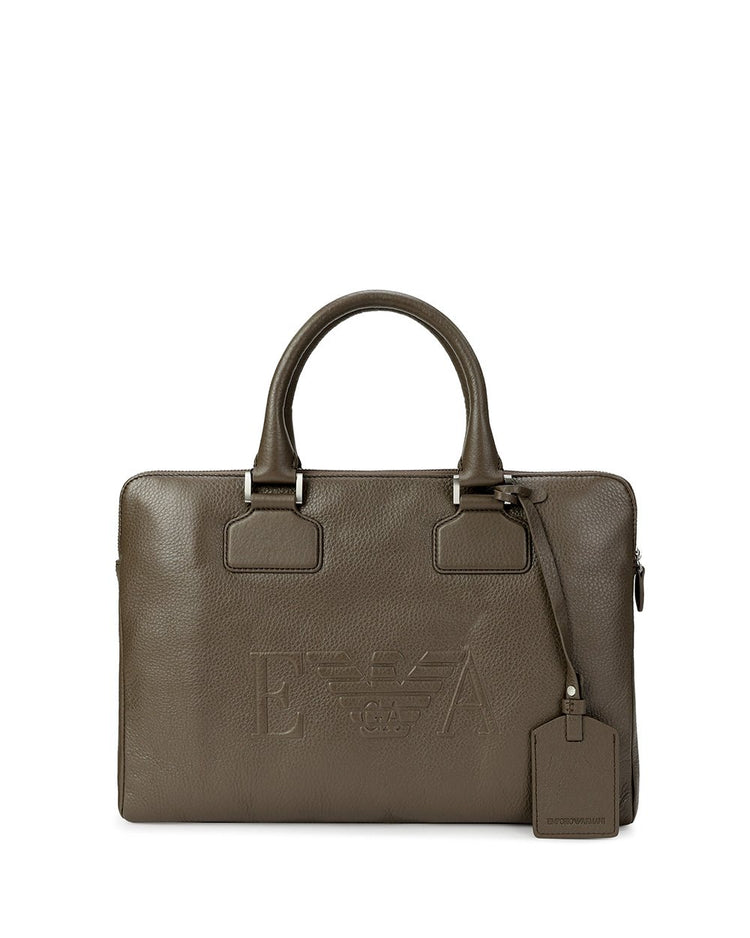 LOGO Leather Briefcase