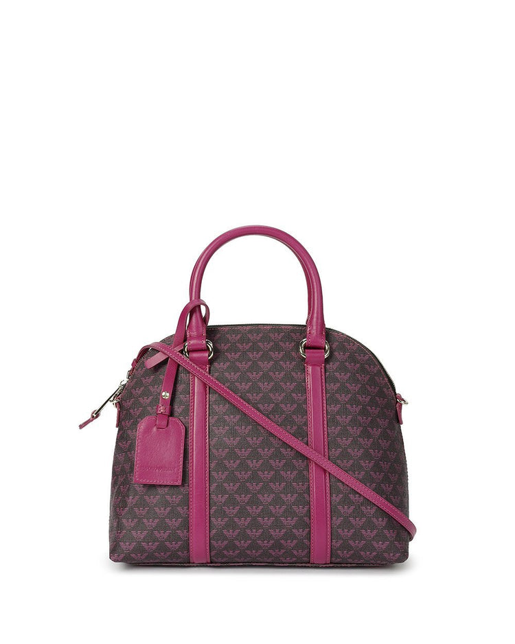 Logo Printed Leather Handbag