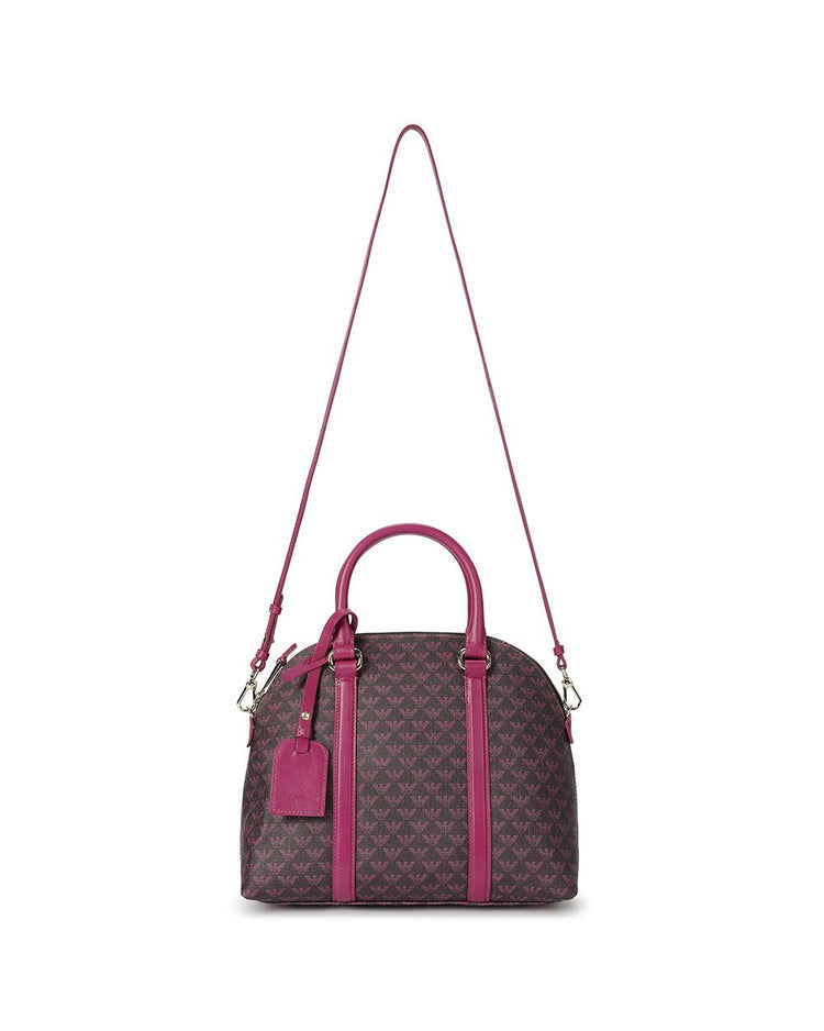 Logo Printed Leather Handbag