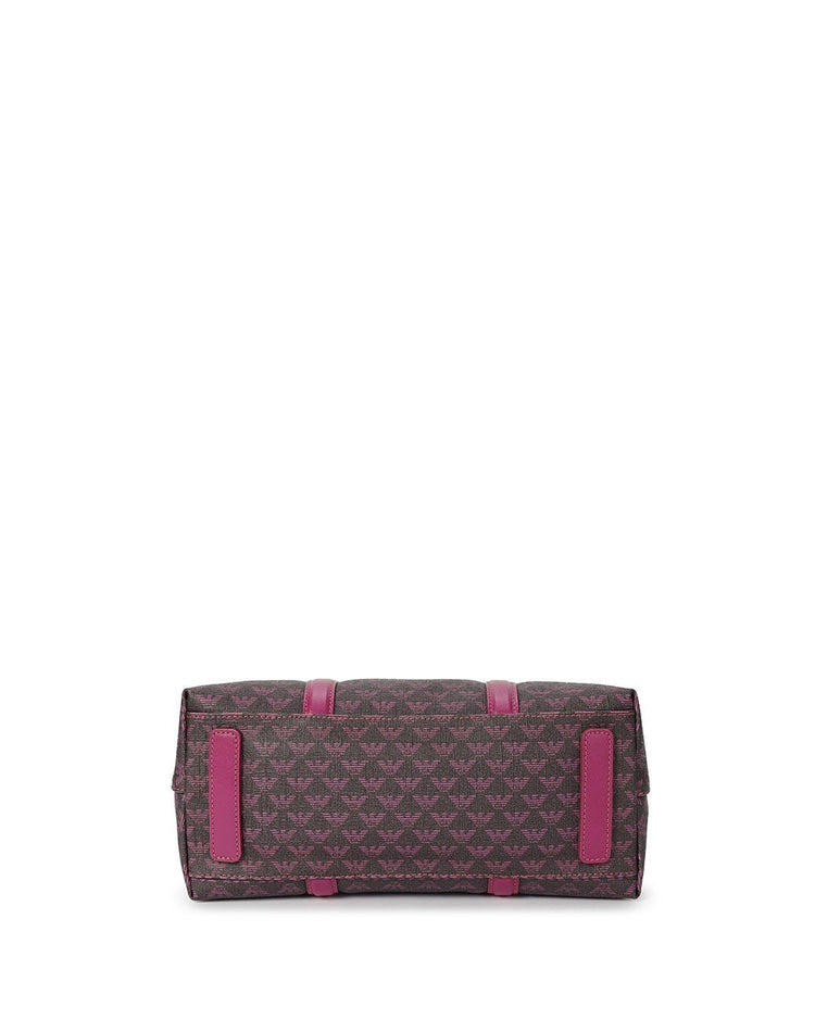 Logo Printed Leather Handbag