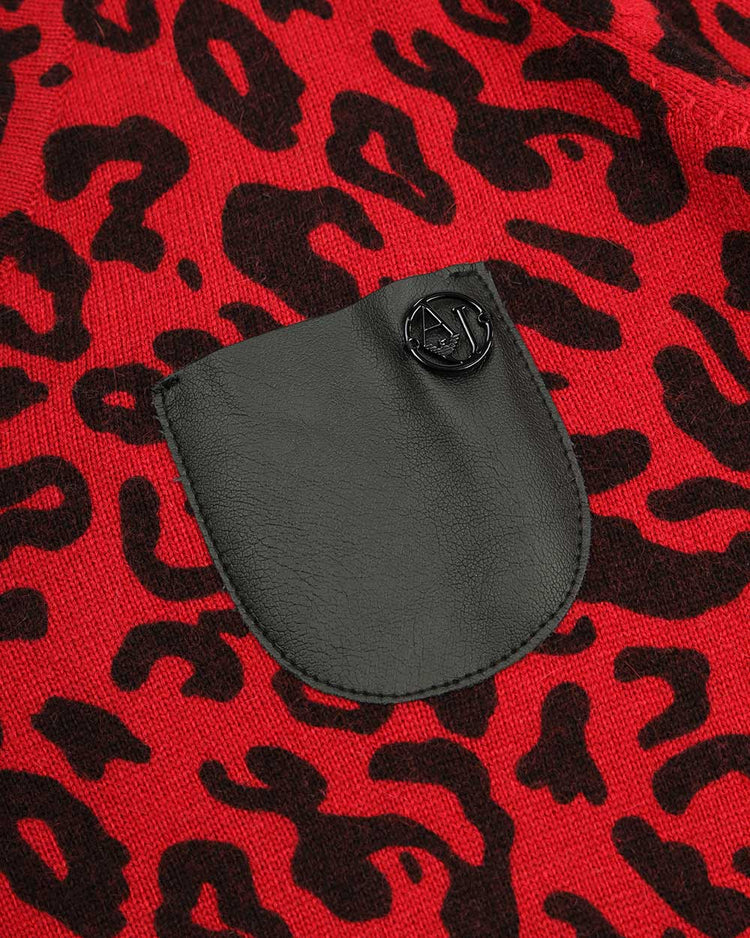 Leopard Print V-Neck Knitwear