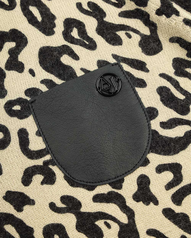 Leopard Print V-Neck Knitwear