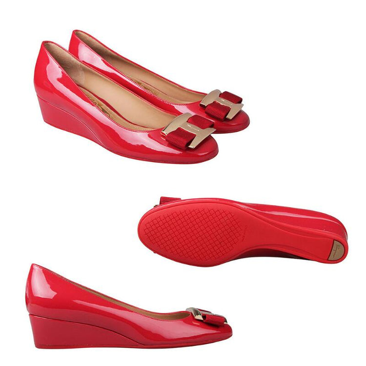 Ninna Patent Leather Wedge Pumps