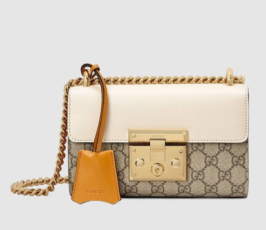 GG Supreme Canvas and Leather Shoulder Bag