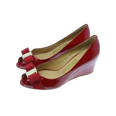 Sissi Patent Leather Peep-Toe Wedge Pumps