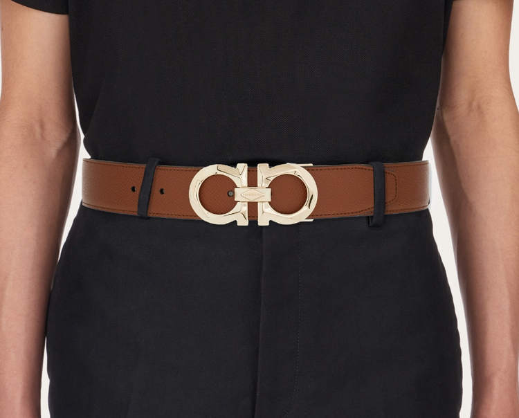 Reversible and adjustable Gancini belt