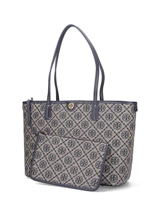 T. B. Monogram Small Zip Tote Bag