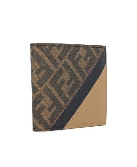 Double F Short Leather Flap Wallet