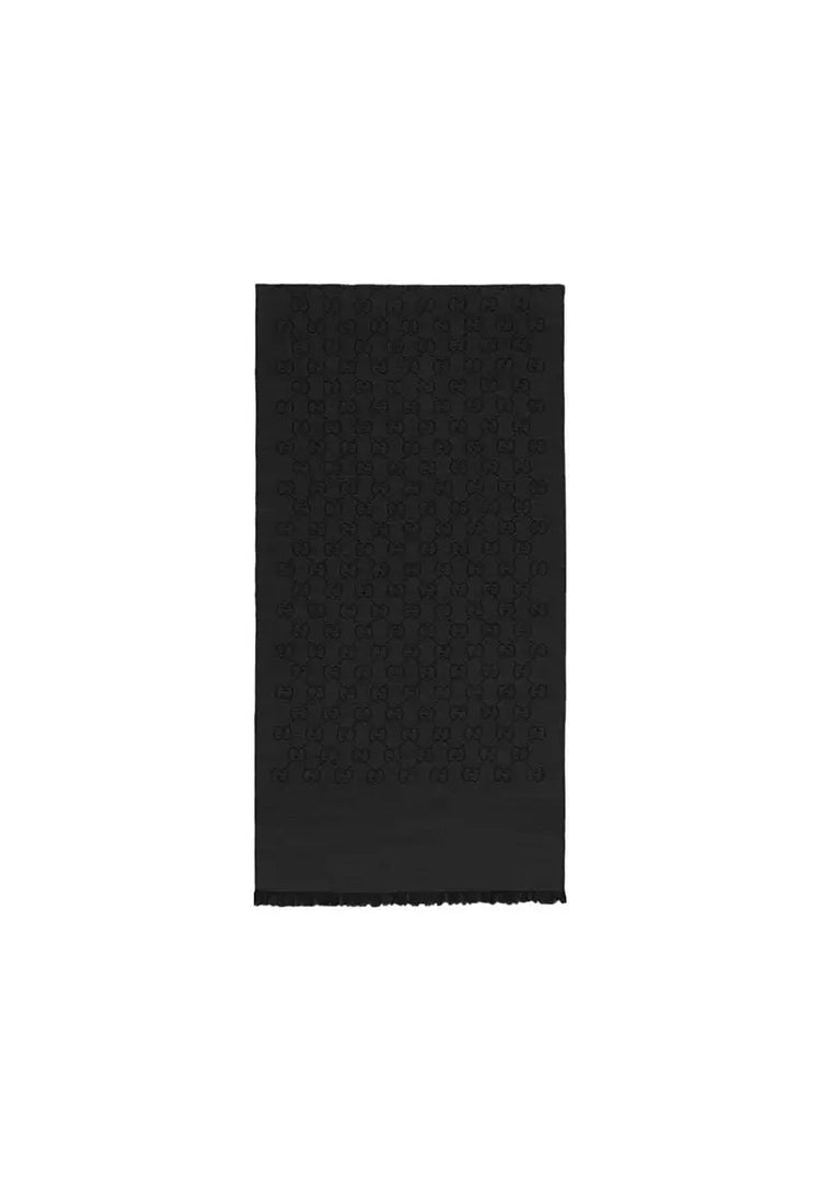 GG Logo Wool Silk Scarf (165904-3G646)