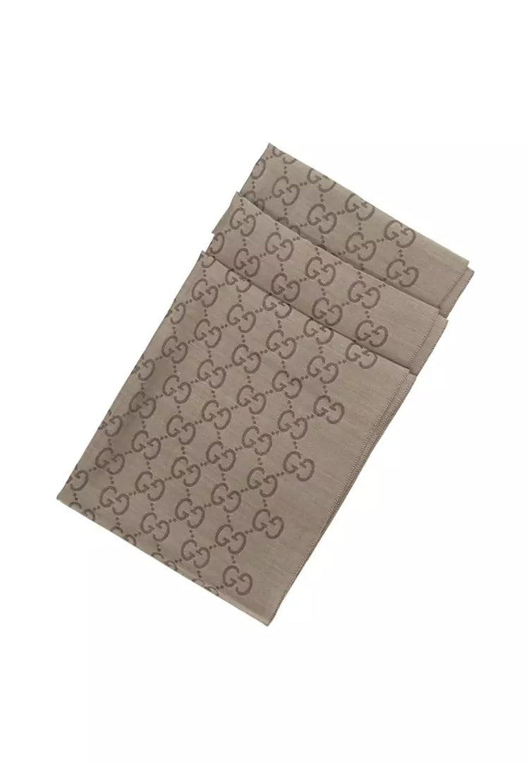 GG Logo Wool Silk Scarf (165904-3G646)