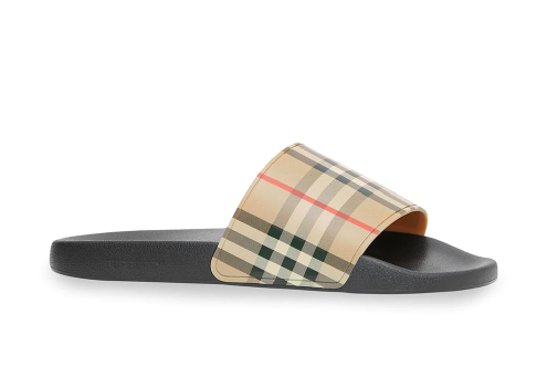 Burberry Beige Vintage Check Slides