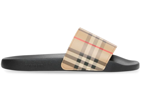 Burberry Beige Vintage Check Slides