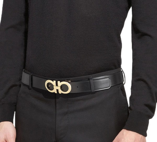 Reversible and adjustable Gancini belt (67-5542-586940)