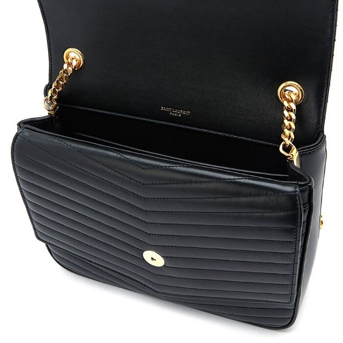 條紋縫線皮革手提包