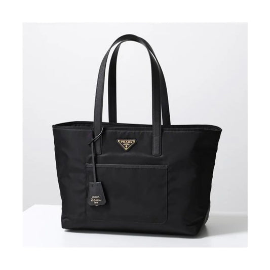 Re-Nylon and Saffiano leather tote bag