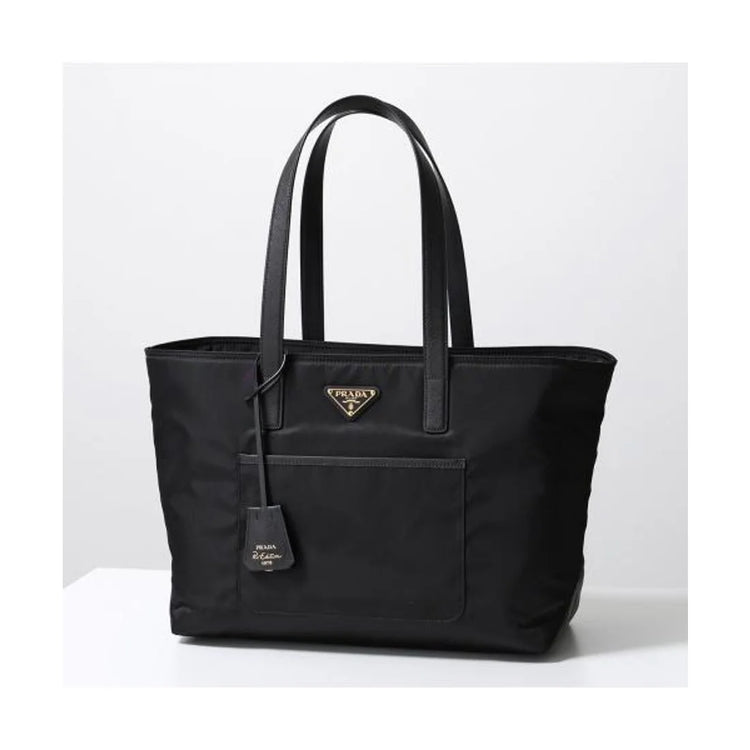 Re-Nylon and Saffiano leather tote bag