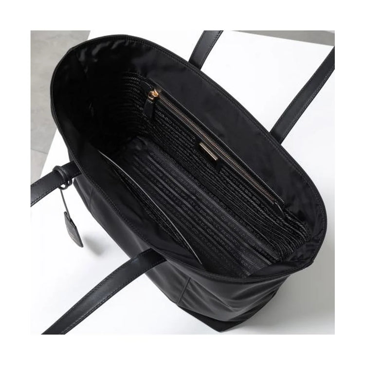 Re-Nylon and Saffiano leather tote bag