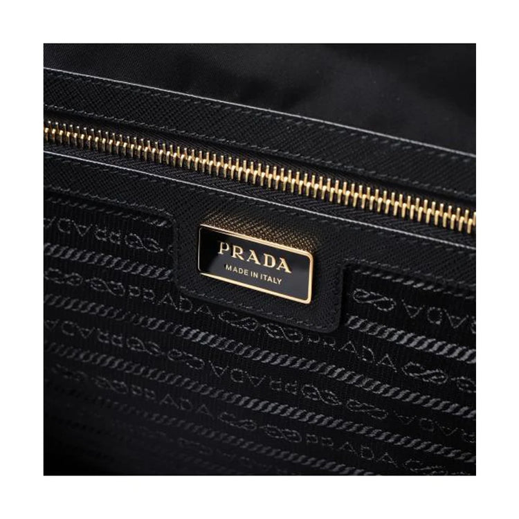 Re-Nylon and Saffiano leather tote bag