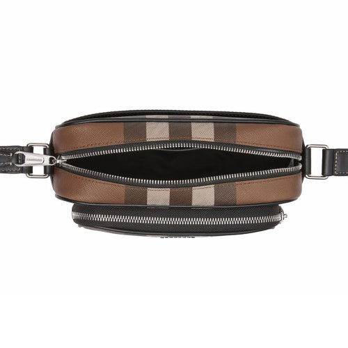 Burberry Dark Birch Brown Check Canvas Camera Crossbody Bag