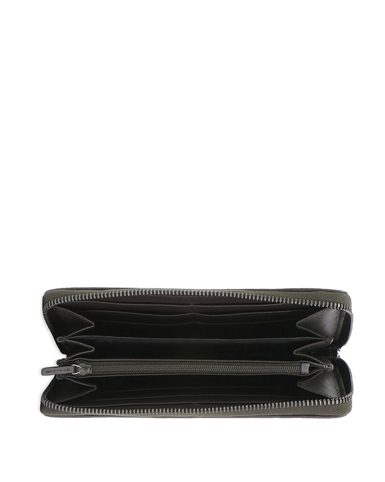 Double G Printed Zipper Long Wallet