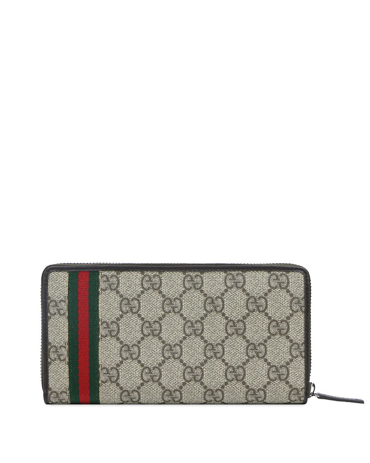Double G Printed Zipper Long Wallet