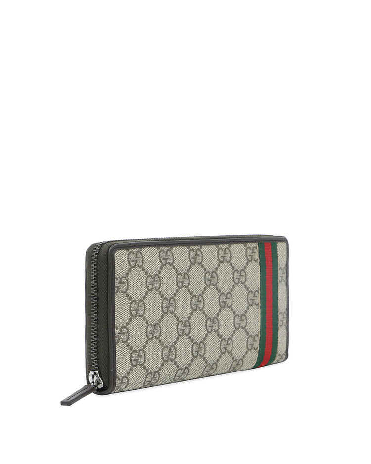 Double G Printed Zipper Long Wallet