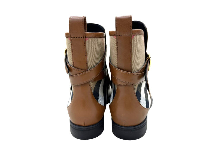 Check and Leather Boots