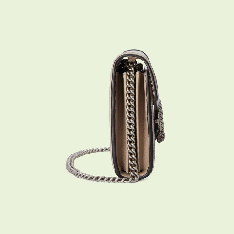 GG Supreme Dionysus wallet on chain - Beige/White (401231UULBN)