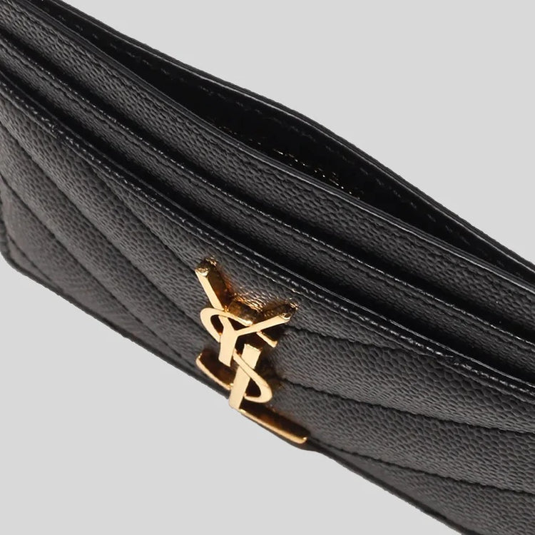 YSL Cassandre Matelasse Card Case In Grain