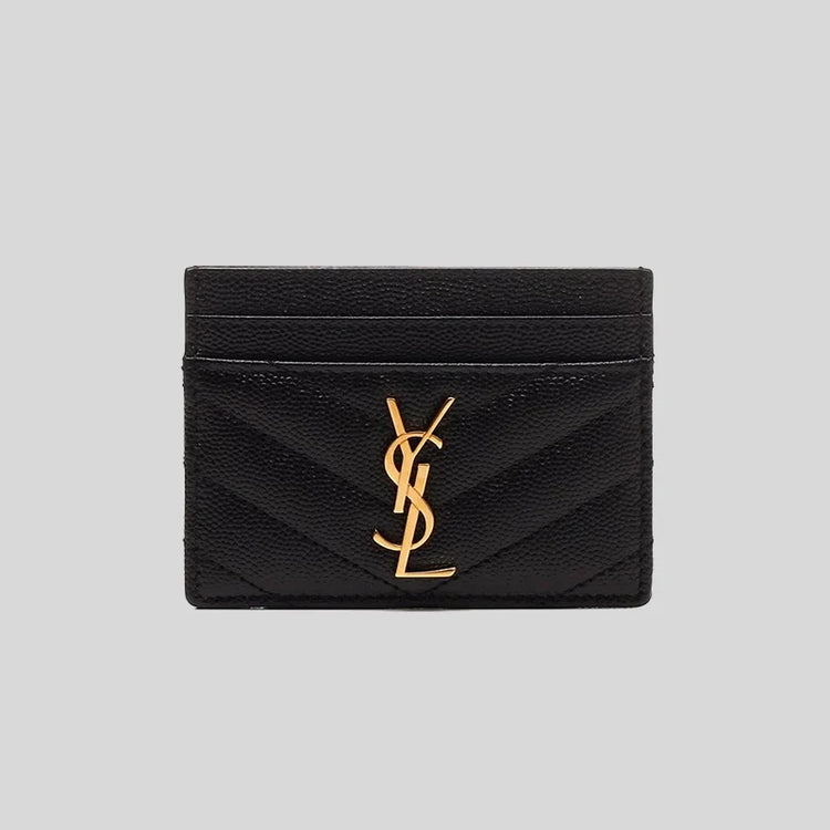 YSL Cassandre Matelasse Card Case In Grain