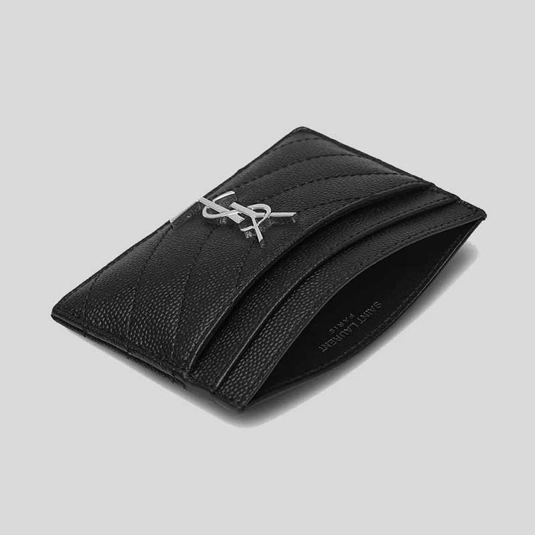 YSL Cassandre Matelasse Card Case In Grain
