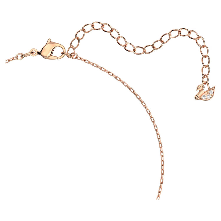 Necklace Round cut, White, Rose gold-tone plated