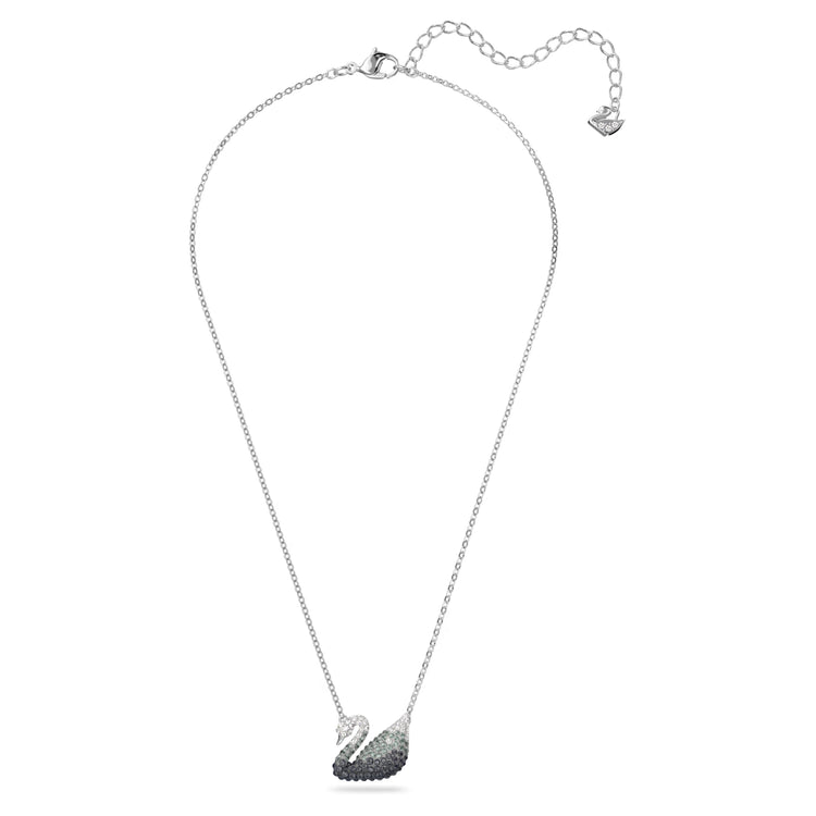 Necklace Swan, Gray, Rhodium plated