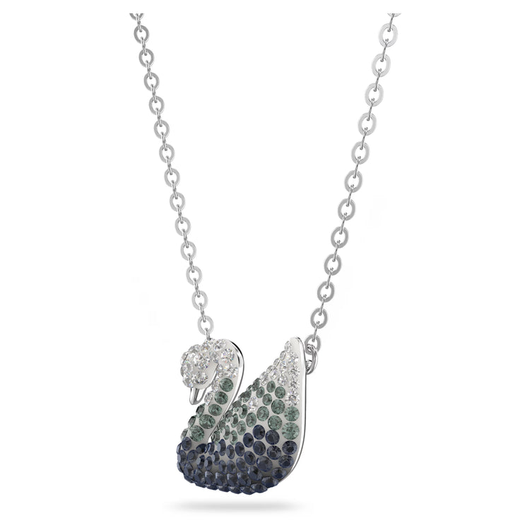 Necklace Swan, Gray, Rhodium plated