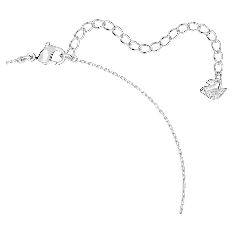 Hyperbola pendant Intertwined circles, White, Rhodium plated