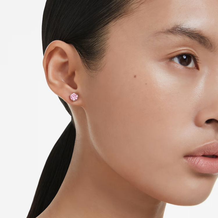 Solitaire Stud Earrings with Pink Crystal ( 5717577)