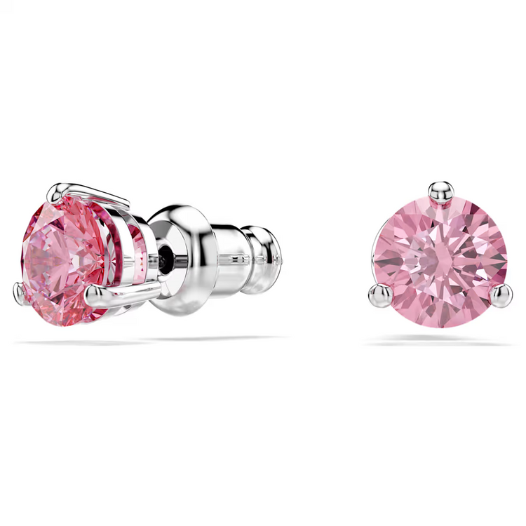 Solitaire Stud Earrings with Pink Crystal ( 5717577)