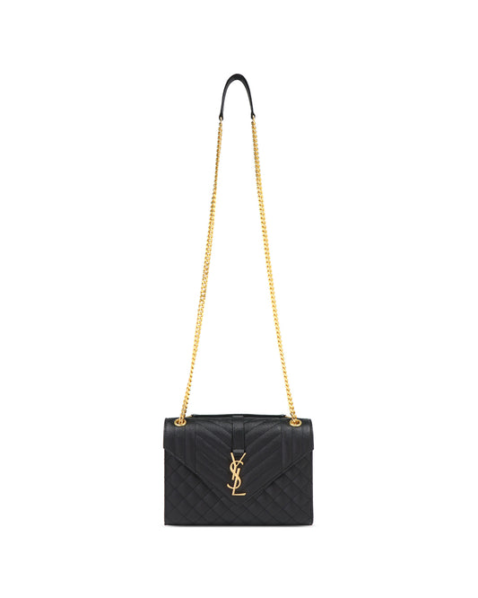 YSL Envelope Medium shoulder bag in black