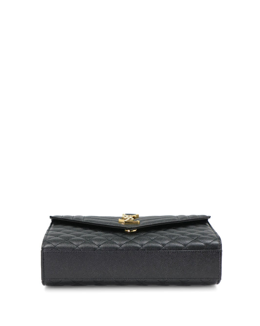 YSL Envelope Medium shoulder bag in black