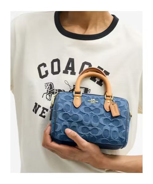 COACH Mini Rowan Crossbody Bag In Signature Denim （CDQ36）