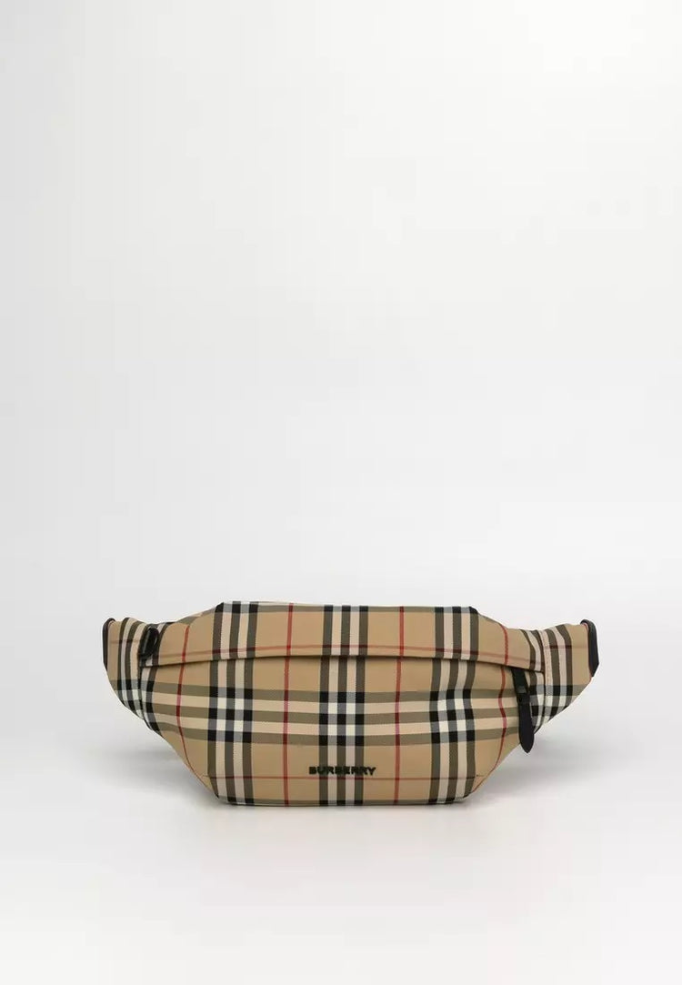 Burberry logo-patch checked belt bag