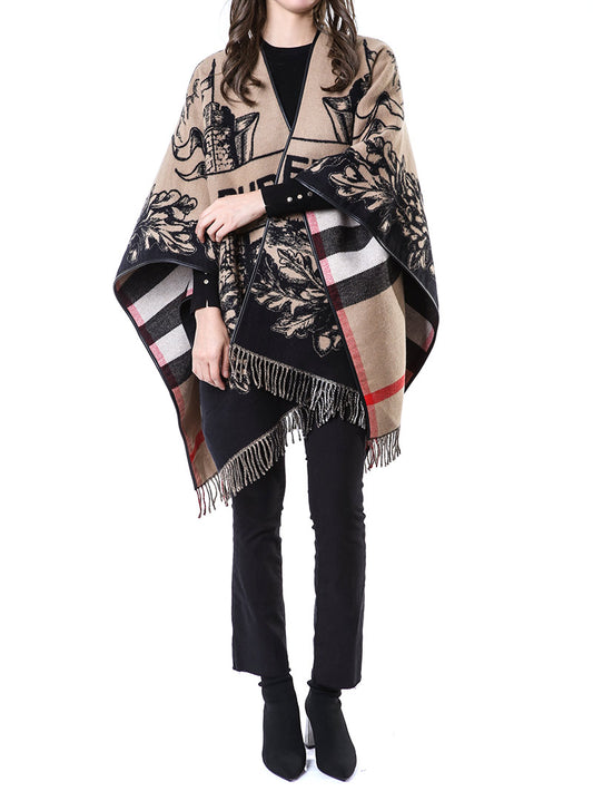 Reversible EKD Check Wool Cape