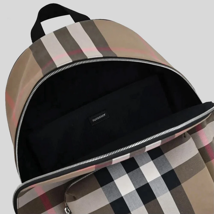BURBERRY Jeff Check Unisex Canvas Backpack 80845501