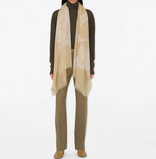 Equestrian Knight wool scarf