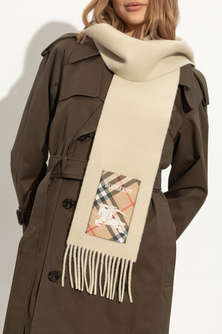 Burberry cream Cashmere scarf (8103995 )