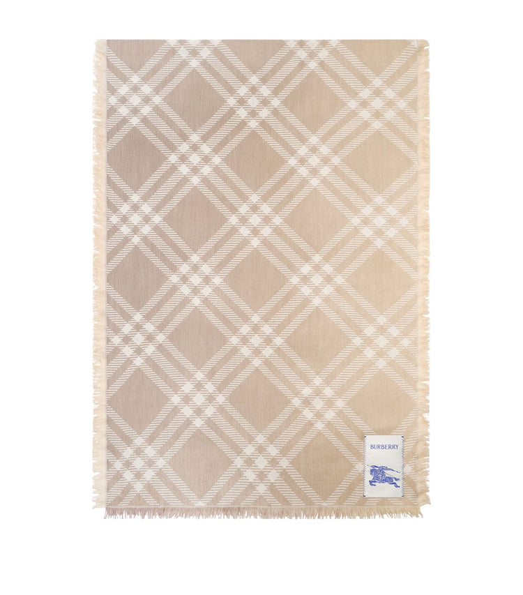 Wool-Silk Gradient Check Scarf (8125843)